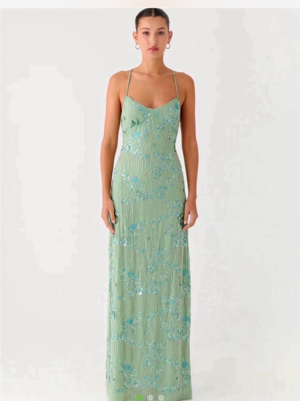 Peppermayo Seafoam Embellished Maxi Slip Dress